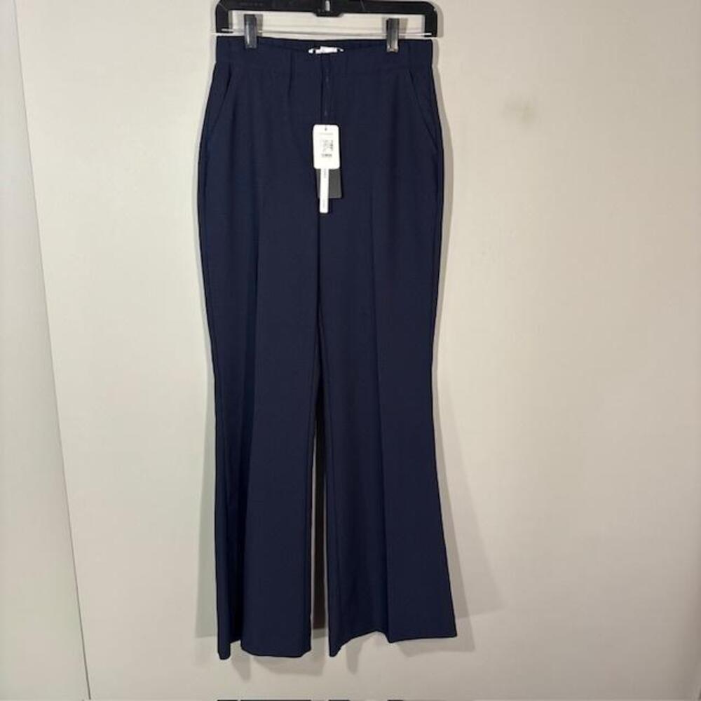 Joseph Ribkoff Dress Pants Womens 2 Midnight Blue Twill Flare Pull On Stretch